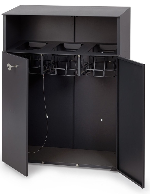 Metal waste sorting containers for offices 