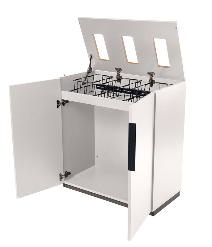 Waste sorting containers indoor 