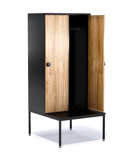 Metal Changing Room Locker with Wooden Doors 