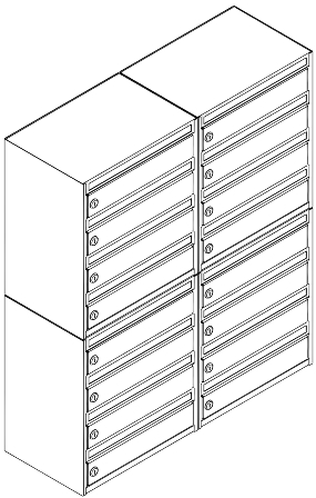 Mailboxes commercial building 